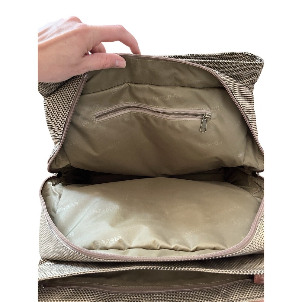 LL Bean Traveler Bag Shoulder Leather Wool TP47 Vintage USA  Computer Carryon - Picture 5 of 14